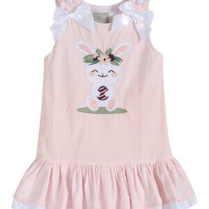 Lil Cactus baby girl Pink Easter Bunny Ruffle Swing Dress Size 12-18 Month NEW